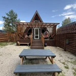 Красный A-frame с террасой